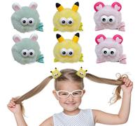 MIUPOO Fermagli per capelli soffici con pompon, accessori per la giornata dei capelli per ragazze, stravaganti e piccoli mostri, forcine per capelli in peluche a becco d'anatra, accessori per capelli