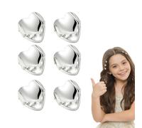 MIUPOO Piccoli fermagli per capelli con strass antiscivolo forte tenuta per donne e ragazze, clip ad anello piccola in metallo forte forcina per capelli, mini fermagli per capelli, 6 pezzi