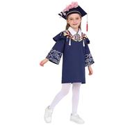 Miutii Abito Laurea Bambine Abito Accademico Con Frange Cappello Del Dottore La Cerimonia Laurea Mantello Capa Il Carnevale Rosso A 7-8 anni