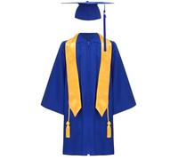 Miutii Bambini Laurea Talar Ragazzi Ragazze Veste Accademica con Nappe Cappello Dottorato Laurea Abiti Capo, Blu, 158 cm-164 cm