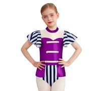 Miutii Costume da circo da ragazza, divisa colorata, body da danza, body da ballo, costume da spettacolo, viola, 110-116