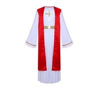 Miutii Costume da Gesù per bambini, Dio greco Toga, costume da presepe per Halloween, Natale, carnevale, feste, colore rosso 122-128