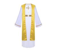 Miutii Costume da Gesù per bambini, Dio greco Toga, costume da presepe per Halloween, Natale, carnevale, feste, colore giallo chiaro 122-128