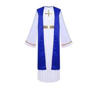 Miutii Costume da Gesù per bambini, Dio greco Toga, costume da presepe per Halloween, Natale, carnevale, feste, colore blu reale 122-128