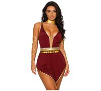 Miutii Costume Dea Greca Donna Abito Greco Toga Antica Abito Eldes Abbigliamento Romano Halloween Carnevale Fasching Festa Tematica Borgogna XL