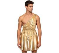 Miutii Costume Dio Greco Uomo Toga Antica Romana Costume Gladiatore Oro 3XL