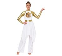Miutii Donna Abito da Ballo Lode Abito da Ballo di Lode Liturgico Metallico per Feste Celebrazioni