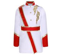 Miutii Giacca da uomo con circo, blazer + cintura Ringmaster, direttore circo, divisa per scuola, palcoscenico, Colore: rosso, 110 cm-116 cm