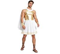 Miutii Uomo Costume Di Un Dio Romano Antico Greco Romano Senza Maniche | Costume Da Dio Greco Antico Tunica Con Cappella Drappeggiata Fluida Romano Al Ginocchio Compleanno Festa Di Cosplay