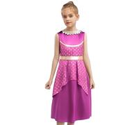 Miutii Vestito da principessa araba senza maniche abito indiano da ballo indiano Halloween Carnevale Vestito da festa, rosa scuro, 122-128 cm
