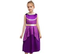 Miutii Vestito da principessa araba senza maniche abito indiano da ballo indiano Halloween Carnevale Vestito da festa, Lilla, 158 cm-164 cm