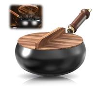 MIUUIPI Padella in ferro forgiata non rivestita, diametro 24 cm, wok fatto a mano, grande pentola per diversi stili culinari e ricette, per fornelli a gas e a induzione