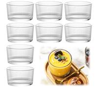 MIUUIPI Set di 8 bicchieri da dessert da 200 ml, piccole ciotole da dessert in vetro, trasparenti, per tiramisù, dessert, budino, yogurt e dessert a strati, lavabili in lavastoviglie
