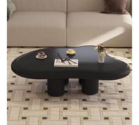 Miuuod Cloud Coffee Table for Living Room,Cream Style Corner Table con 4 gambe, carino e irregolare forma lateralmente Table-White(Black,100cm)