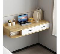 Miuxe Scrivania Sospesa con Cassetto, Scrivania Pieghevole da Parete per Computer per Piccoli Spazi Salvaspazio, Mensola da Pranzo a Parete con Ribalte per Camera da Letto Soggiorno Ufficio Domestico