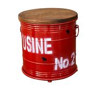 Miuxe Sgabello Barile di Ferro Vernice Metallo Rotondo Secchio Olio Sedia Bambini Stoccaggio retrò Vecchio Loft Industriale Arte Creativa Bar Caffetteria Cucina Divano Scarpa Sgabelli con Passo