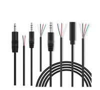 MIUYTRN 1/5 pz 3.5 MILLIMETRI 2 3 Spille 4 Core Maschio Femmina Cavo di Prolunga Audio Aux connettore Linea di Testa 3.5mm mono Stereo 3 4 fili Audio fai da te 1 M cuicui(3 pin female,5pcs 30cm)