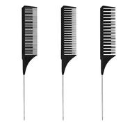MIUYTRN Pettine a coda con punta ad ago in acciaio dentato grande e piccolo Pettine alla moda Pettine for evidenziazione dei capelli con punta a coda in PC for stilista cuicui