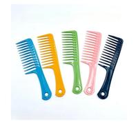 MIUYTRN Pettine for capelli lisci in plastica a denti larghi Resistente al calore Gancio bagnato Pettine riccio Pro Salon Strumenti for lo styling di tintura Dente a punte larghe grossolane cuicui(Ros