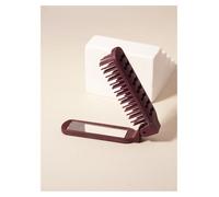 MIUYTRN Pettine for specchio for massaggio del cuoio capelluto antistatico dal design cavo pieghevole portatile da 1 pz, strumento portatile for lo styling dei capelli cuicui(LouKongZDJingS-Brown)