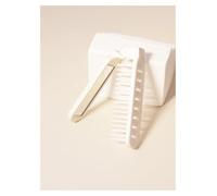 MIUYTRN Pettine for specchio for massaggio del cuoio capelluto antistatico dal design cavo pieghevole portatile da 1 pz, strumento portatile for lo styling dei capelli cuicui(LouKongZDJingS-white)