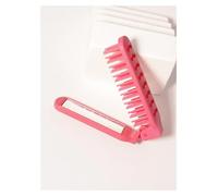 MIUYTRN Pettine for specchio for massaggio del cuoio capelluto antistatico dal design cavo pieghevole portatile da 1 pz, strumento portatile for lo styling dei capelli cuicui(LouKongZDJingS-red)