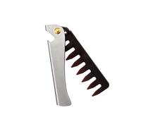 MIUYTRN Pettine for testa Barbiere Manico in acciaio inossidabile Pieghevole Denti larghi Pettine for uomo Parrucchiere Modellazione dei capelli Pettine for styling Portatile Vintage cuicui(Silvery L)