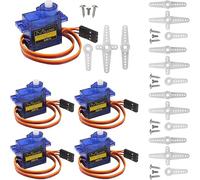 Miuzei 5 Pezzi Micro per 9G Motore : 180° Mini Servomotore Compatibile con Arduino Kit per RC Robot Arm/Braccio Auto Elettrico Car Barca Boat Servomotori con Cavi