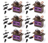 Miuzei 9g Servo Metal Gear servomotore per Arduino Micro Servo Motore Mini Servos per RC 1/10 1/8 1/12 Modellismo Robot Braccio Aereo Car e Smart DIY (6 pezzi)
