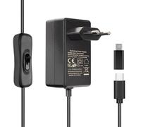 Miuzei per Raspberry Pi 4 e 3 Alimentatore di Rete【5V 4.1A 20.5W】Adattatore Usb C Power Supply con Interruttore On/Off,Caricabatterie per Raspi 3 e 4 Modello B 8GB/4GB/2GB