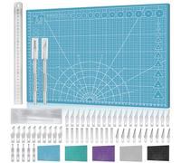 Miuzei Set di Tappetini per il Taglio A3 - Tappetino Auto-cicatrizzante e per il Disegno - Cutter per il Bricolage - Azzurro