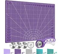 Miuzei Tappetino da taglio autorigenerante A2, con taglierina rotante, 45 mm, in ciano, grigio, verde, viola, lavanda, disponibile a scelta, perfetto per cucito, fai da te, patchwork, 60 x 45 cm,
