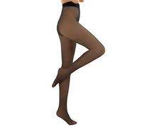 MIVAIUN Collant foderati Leggings donna inverno spesso caldo stretto per le donne falso traslucido collant Collant in pile termico extra spessi con doppia fodera elasticizzato, taglia unica (Nero)