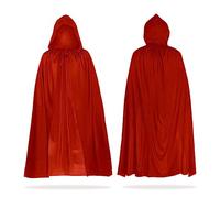 MIVAIUN Costume da Strega con Cappuccio per Halloween, Travestimento da Strega, Mantello Donne e Uomini per Adulti, Accessorio per Cosplay per Bambini,Mantello per Costume di Halloween (Rosso,140cm)