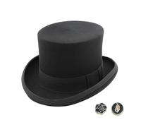 MivBuks Cappello a cilindro da uomo in feltro di lana, cappello da bowler Fedora Melone per donna, cappello in feltro, cappello da melone Derby Top Hat per Carnevale, Carnevale, Halloween, Nero , L