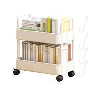 mivceklw 2 tiranti Movable Bookshelf Cart, Rolling Book Storage Rack with Wheels, Household Toy and Snack Organizer, Compact Storage Shelf for Kids, Uffici, Bedroom, 14,57 x 9,84 pollici