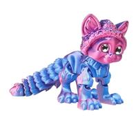 mivceklw 3D Printed Cat Toy, Articolated Desktop Pet Figure, Realistic Flessibile Animal Ornament for Adults Kids Friends, Creative 3D Printing Pets Model for Offices Shelf Prizes Gift Family