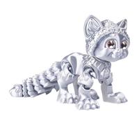 mivceklw 3D Printed Cat Toy, Articolated Desktop Pet Figure, Realistic Flessibile Animal Ornament for Adults Kids Friends, Creative 3D Printing Pets Model for Offices Shelf Prizes Gift Family