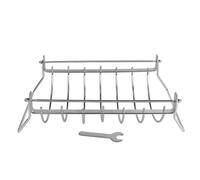 mivceklw BBQ Rib Racks Grilling, Six-Slot Rib Rack Holder, Foldable Rustproof Stainless Steel Design, Food-Grade Smoker Accessory for Cooking Pork Wings Drumsticks Beef Barbecue Outdoors
