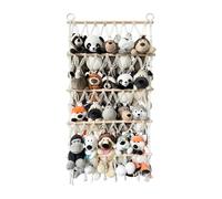 mivceklw Bohemian Stuffed Animal Net Rack, 4 strati Wall Mounted Plush Toy Holder, Macrame Storage Hammock, Height Adjustable Organizer for Nursery, Bedroom, and Playroom, 20,47 x 41,34 pollici