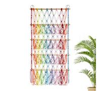 mivceklw Bohemian Stuffed Animal Net Rack, 4 strati Wall Mounted Plush Toy Holder, Macrame Storage Hammock, Height Adjustable Organizer for Nursery, Bedroom, and Playroom, 20,47 x 41,34 pollici