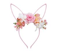 mivceklw Bunny Ears Headband, Decorative Easter Flower Hairband, Cute Photo Booth Headpiece, Holiday Dress-Up Hairhoop for Easter, Safe and Cofortable to Wear, 9,84 x 7,09 ins