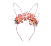 mivceklw Bunny Ears Headband, Decorative Easter Flower Hairband, Cute Photo Booth Headpiece, Holiday Dress-Up Hairhoop for Easter, Safe and Cofortable to Wear, 9,84 x 7,09 ins