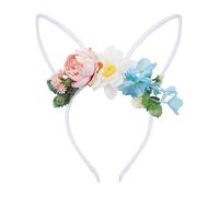 mivceklw Bunny Ears Headband, Decorative Easter Flower Hairband, Cute Photo Booth Headpiece, Holiday Dress-Up Hairhoop for Easter, Safe and Cofortable to Wear, 9,84 x 7,09 ins