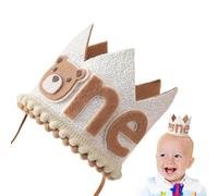 mivceklw Cappello a tema First Birthdays, tema Glitters Coronet Cartoon Celebrate Favors, Glitter Party Crown for Birthdays Celebration at Home or Restaurant, 3.11x3.11x3.5 Inches