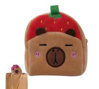 mivceklw Capybara Plush Pouch, Cartoon Wallet, Soft Small Organizer, Cute Cash Holder, Portable Storage Bag for Backpack, Headphone, Snacks, Candy, 3,54 x 3,94 x 1,97 in, rosso, Se référer au