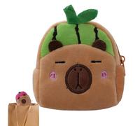 mivceklw Capybara Plush Pouch, Cartoon Wallet, Soft Small Organizer, Cute Cash Holder, Portable Storage Bag for Backpack, Headphones, Snacks, Candy, 3.54x3.94x1.97in