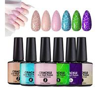 mivceklw Crackle Gel Nail Polish, Uv Led Lamp, Smooth Texture, Fast Drying Durabled Adhesion 10ml Bottle Portable for Traveling Business Home School Use, 7.5mlx6 Pieces