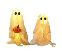 mivceklw Decorazioni fantasma per interni - Statuetta fantasma di Halloween - 2 pezzi decorazioni scultura gotica festiva illuminata per finestre interne portico casa giardino esterno