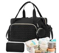 mivceklw Diaper Tote, Baby Travel Bag, Diaper Bag with Convenient Pacifier Case Included and Reusable Design for Home Use, Travelling, Or Day Trips, 17,72 x 9,06 x 11,81 pollici, Nero , Se référer au